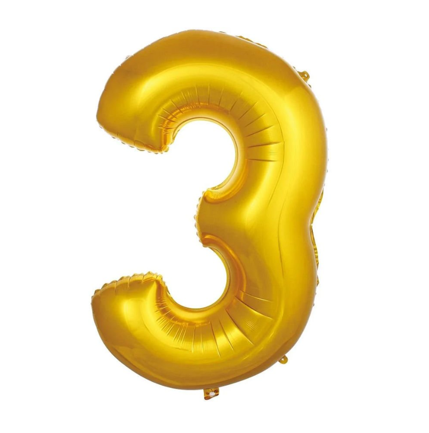 Folyo Balon Gold 3 34 İnç 76 Cm